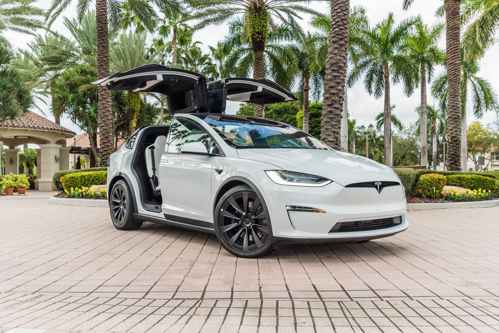 Tesla Model X, Pearl White over White, photo 2 of 10